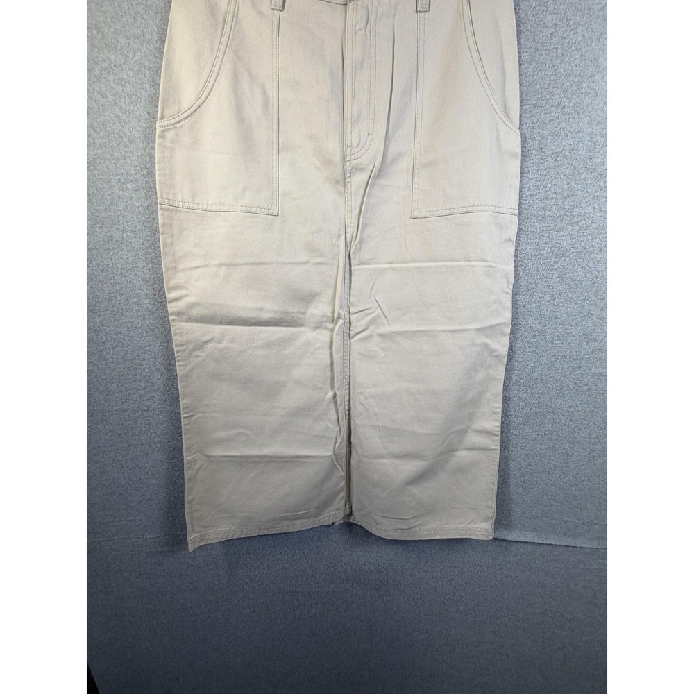 Cabela's Skirt Womens 8 Beige Chino Straight Midi Twill Pockets Casual Summer